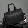 Black waterproof soft leather briefcase