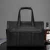 Black waterproof soft leather briefcase