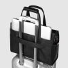 Black waterproof soft leather briefcase