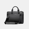 Black wear-resistant and durable leather briefcase
