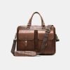Waterproof and durable brown leather briefcase