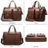 Waterproof and durable brown leather briefcase
