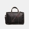 Classic hard shell leather business briefcase
