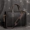 Classic hard shell leather business briefcase