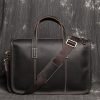 Classic hard shell leather business briefcase