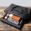 Lightweight waterproof leather business briefcase