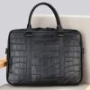 Crocodile textured leather business briefcase