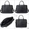 Crocodile textured leather business briefcase