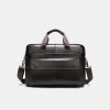 Durable hard shell leather business briefcase