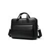 Durable hard shell leather business briefcase