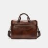 Classic high quality soft leather business briefcase