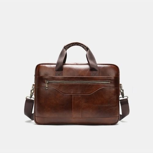 Classic high quality soft leather business briefcase