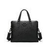 Crocodile textured leather waterproof briefcase