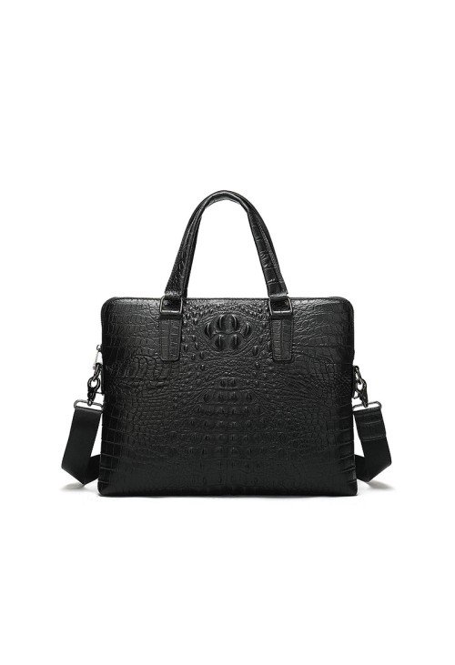 BC27-4-500x731-1 Crocodile textured leather waterproof briefcase