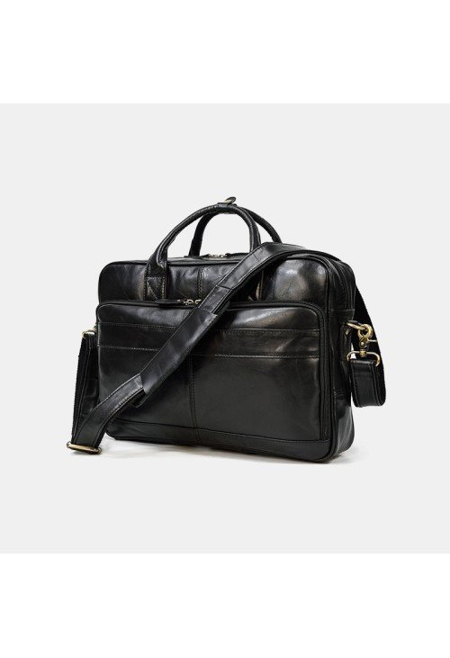 Casual business large capacity leather briefcase
