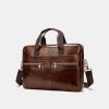 Business glossy vintage leather briefcase