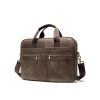 Business glossy vintage leather briefcase