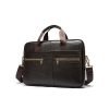 Business glossy vintage leather briefcase