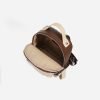 Lightweight and simple contrast leather backpack
