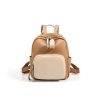 Lightweight and simple contrast leather backpack