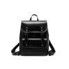Portable vintage smooth leather backpack