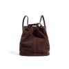 Soft suede large capacity bucket backpack