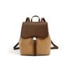 Luxe contrast color large capacity leather backpack