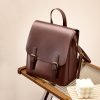 Fashion simple waterproof leather backpack