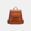 Simple and elegant smooth leather backpack