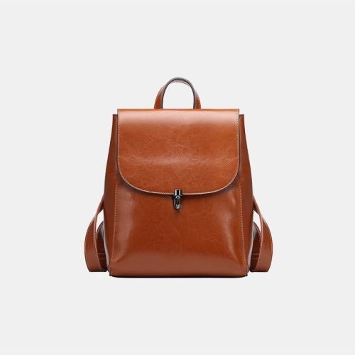 Simple and elegant smooth leather backpack