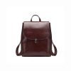 Simple and elegant smooth leather backpack