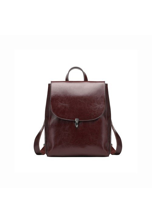 Simple and elegant smooth leather backpack