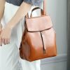 Elegant and comfortable waxed leather backpack