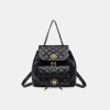 Lightweight luxury checkered leather backpack