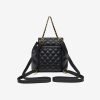 Lightweight luxury checkered leather backpack