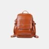 Vintage smooth water-resistant leather backpack