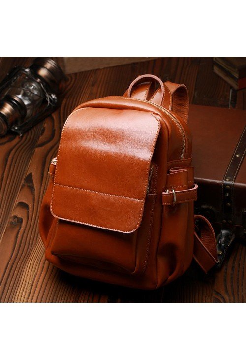 BP25-2-500x731-1 Vintage smooth water-resistant leather backpack