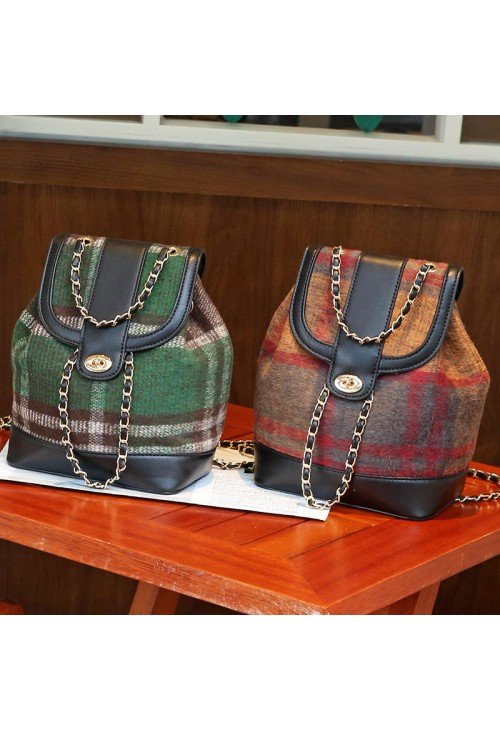 BP29-4-500x731-1 Vintage suede chain flap backpack