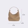 Half-moon shape soft pebbled leather handbag