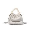 Vintage beaded satin leather handbag