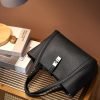 Fashion simple buckle leather handbag