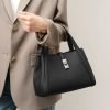 Fashion simple buckle leather handbag