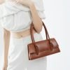 Minimalist waterproof leather flap handbag