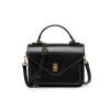 Luxurious smooth leather flap handbag