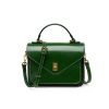Luxurious smooth leather flap handbag