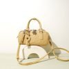 Woven leather zip lock women's handbag
