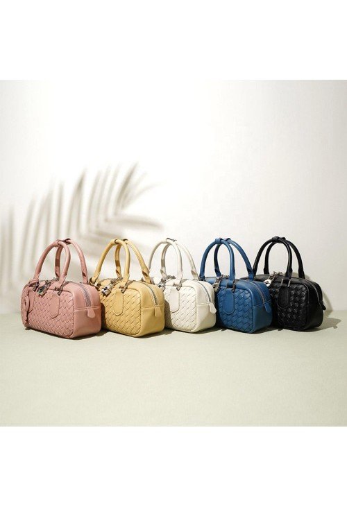 HB10-3-500x731-1 Woven leather zip lock women's handbag