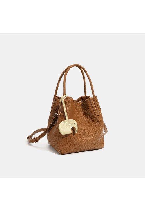 High quality genuine leather bucket women's handbag