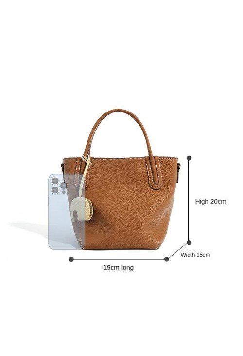 High quality genuine leather bucket women's handbag