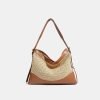 High quality vintage straw women's handbag
